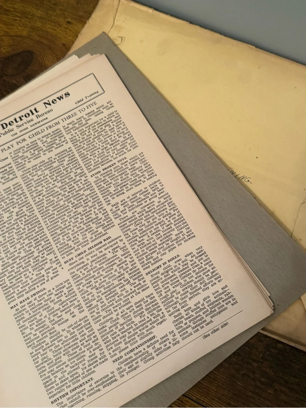 Vintage Detroit News Public Service Bureau Child Training Packet 16 Sheets WWJ‎